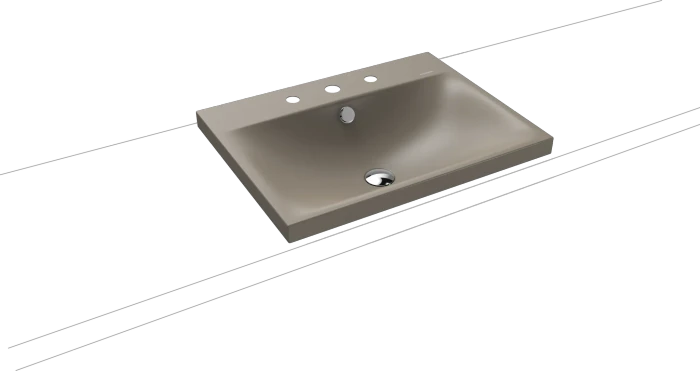 Kaldewei Silenio 3040 Aufsatzwaschtisch 60x46x4cm, Perl-Effekt, warm grey 60