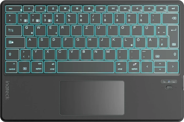 Inateck Tablet Tastatur mit Touchpad für Windows/iPad OS/Android, grau, DE