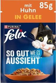 Purina Felix So gut wie es aussieht mit Huhn und Tomate in Gelee, 2.21kg (26x 85g)