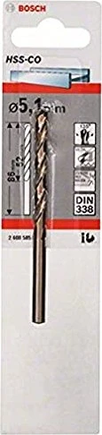 Bosch Professional HSS-Co Spiralbohrer, 5.1x52x86mm, 1 Stück
