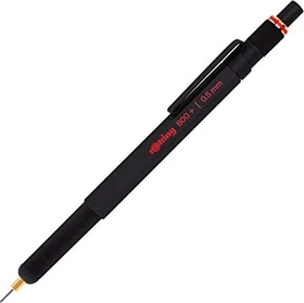 rOtring 800+ Feinminen Druckbleistift HB 0.5mm graphit, schwarz, Radierer