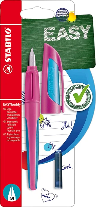 STABILO EASYbuddy FRESH Edition pink/hellblau, rechte Hand, mittel, Blister
