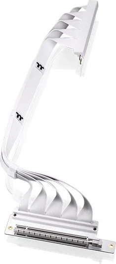 Thermaltake PCI-E Dual 90 Degree Riser Card Cable, gewinkelt, PCIe 4.0, 400mm, weiß