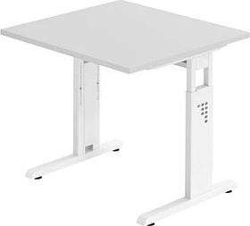 Hammerbacher Ergonomic O-Serie OS08/5/W Schreibtisch 80x80cm grau/weiß
