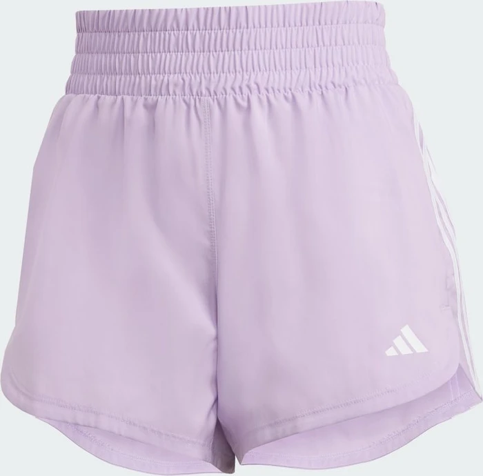 adidas Pacer Training 3-Streifen Woven High-Rise Trainingshose kurz powder plum/white (Damen)