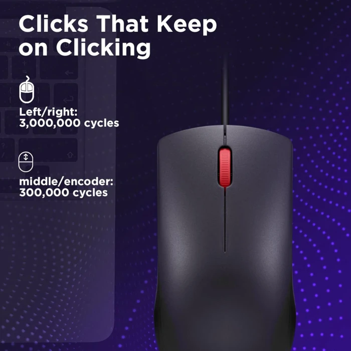 Lenovo 120 Wired Mouse, schwarz, USB