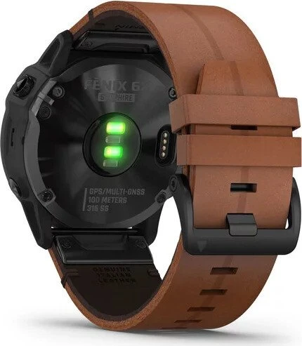 Garmin Fenix 6X Sapphire black dlc/chestnut leather