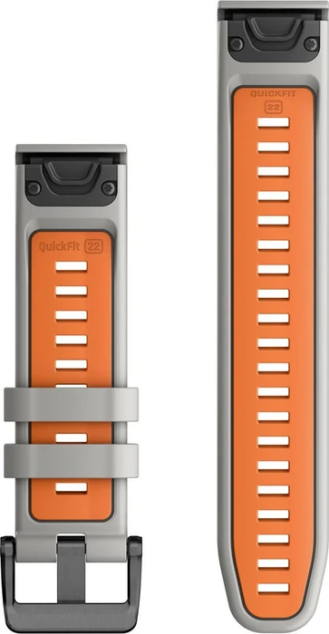 Garmin Ersatzarmband QuickFit 22 Silikon fog grey/ember orange