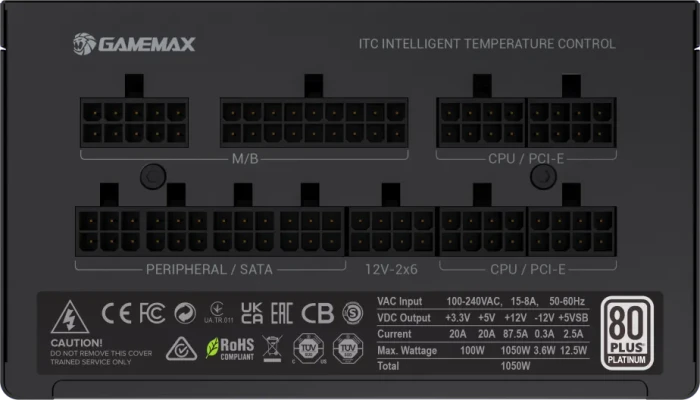 GameMax GX-1050 Pro schwarz 1050W, ATX 3.1