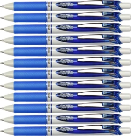 Pentel EnerGel Eco BL77E Gelroller blau/weiß, 12er-Pack