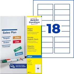 Avery-Zweckform Magnet-Schilder, 78x28mm, weiß, matt, 90 Stück