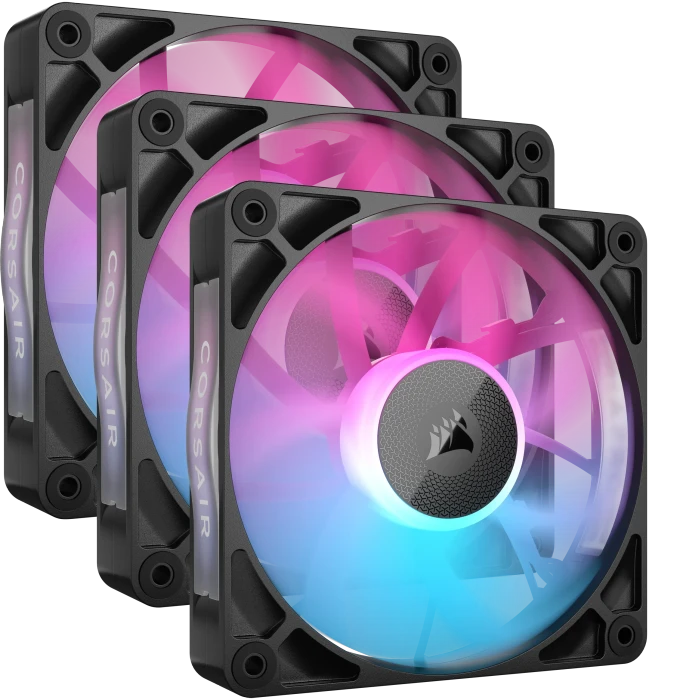 Corsair iCUE LINK RX120 RGB Starter Kit, schwarz, LED-Steuerung, 120mm, 3er-Pack