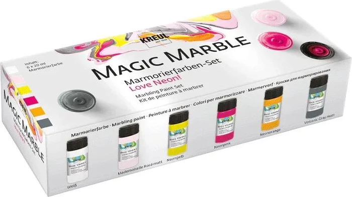 Kreul Magic Marble Marmorierfarbe Love Neon, 6 Farben, 20ml
