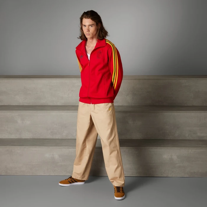 adidas Belgien Beckenbauer Originals Trainingsjacke better scarlet