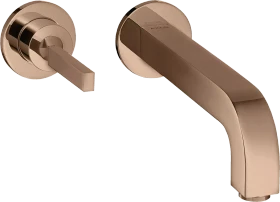 Hansgrohe Axor Citterio Einhebel-Waschtischmischer Unterputz für Wandmontage mit Pingriff Auslauf 220mm und Rosetten polished red gold