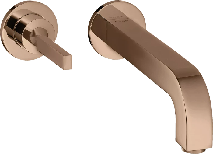Hansgrohe Axor Citterio Einhebel-Waschtischmischer Unterputz für Wandmontage mit Pingriff Auslauf 220mm und Rosetten polished red gold