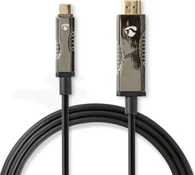 Nedis USB-C 3.1 [Stecker] auf HDMI [Stecker] 4K 60Hz Adapterkabel schwarz, 20m (CCBG6410BK200)