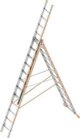 Layher Topic 1040 Alu 3-tlg. Teleskop-Mehrzweckleiter, 3x 12 Stufen