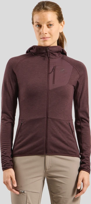 Odlo Ascent Midlayer Hooded Zip Funktionsjacke fudge (Damen)