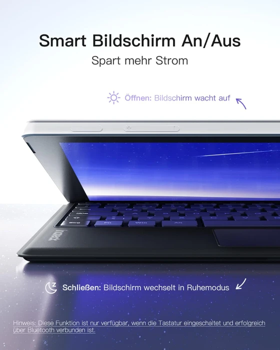Inateck Bluetooth-Tastatur-Hülle für Surface Pro 7/7+/6/5/4, schwarz, DE