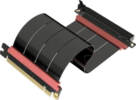 LinkUP AVA5 v2 Riser Kabel, gerade, PCIe 5.0, 200mm, schwarz/rosa