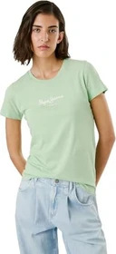 Pepe Jeans Logodruck Slim Fit T-Shirt kurzarm fresh green (Damen)