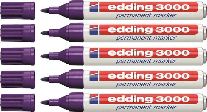 edding 3000 Permanentmarker violett, 5er-Pack