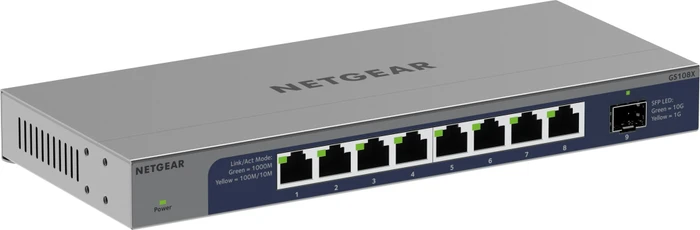 Netgear GS100 Desktop Gigabit Switch, 8x RJ-45, 1x SFP+