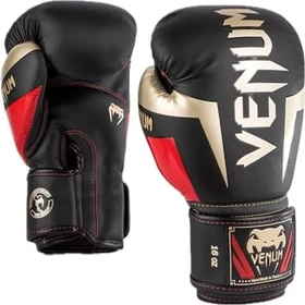 Venum Elite Boxhandschuhe schwarz/gold/rot