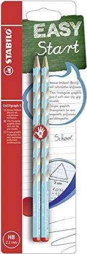 STABILO EASYgraph S Bleistift HB graphit, blau, Rechtshänder, 2er-Pack