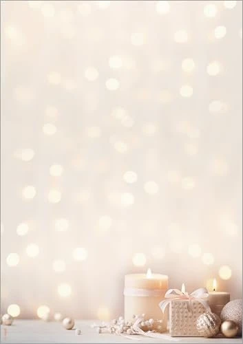 Sigel Weihnachtsmotiv Golden Glow Kunstdruckpapier beige, chamois, cream, gold, A4, 90g/m², 100 Blatt