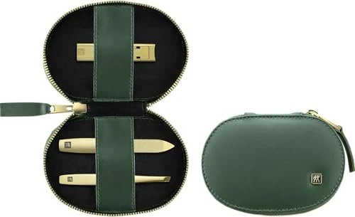 Zwilling Reißverschluss-Etui vegan Maniküre/Pediküre-Set 3-teilig grün