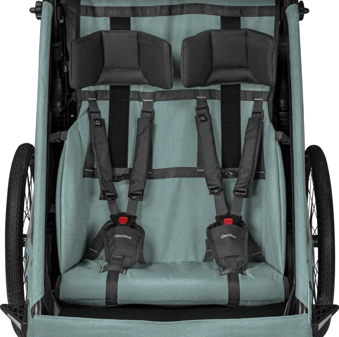 Qeridoo QUPA 2 Plus Fahrradanhänger mineral blue (Modell 2024)