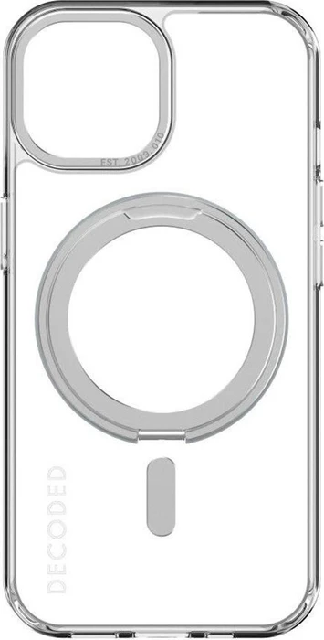 Decoded Recycled Plastic Loop Stand Back Cover für Apple iPhone 15 transparent