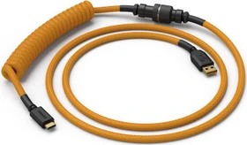 Glorious Coiled Cable USB-C auf USB-A, Tastaturkabel (Spiral-Textilkabel), 1.37m, Glorious Gold