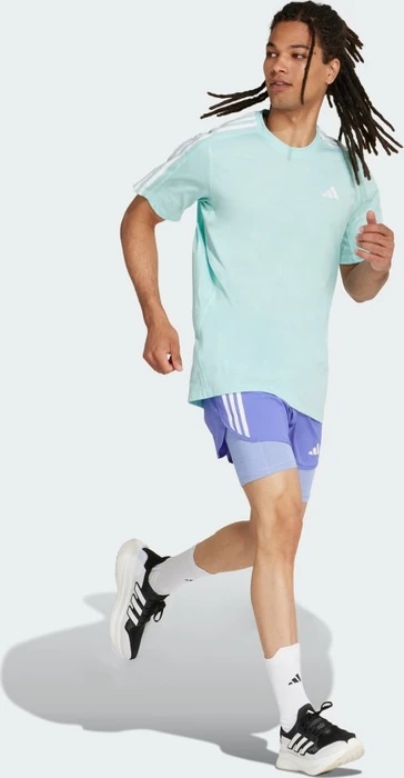 adidas Own the Run 3-Streifen 2-in-1 Laufhose kurz semi cobalt blue (Herren)