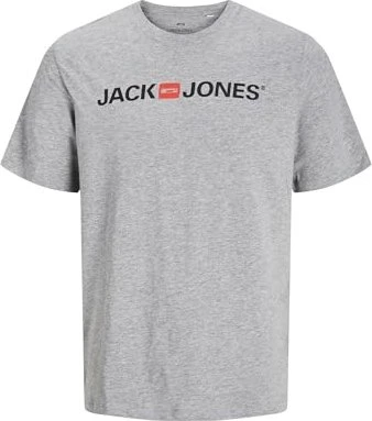 Jack & Jones Logo T-Shirt kurzarm light grey melange (Herren)