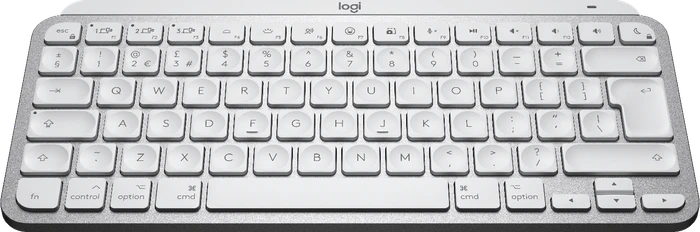 Logitech MX Keys Mini for Mac, LEDs weiß, Logi Bolt, Pale Gray, weiß/grau, USB/Bluetooth, UK
