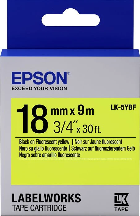 Epson LK-5YBF Beschriftungsband, 18mm, schwarz/floureszierend gelb