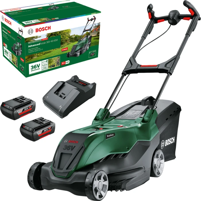 Bosch DIY AdvancedRotak 36V-40-650 Akku-Rasenmäher inkl. 2 Akkus 2.0Ah