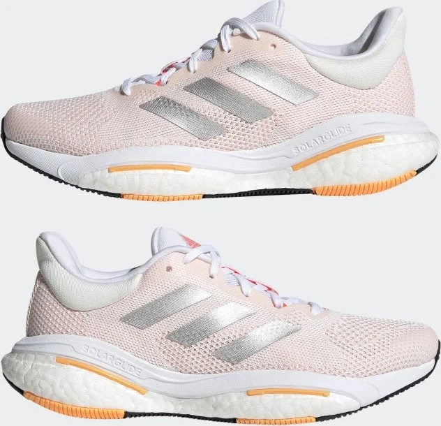 adidas Solar Glide 5 core white/silver metallic/light flash orange (Damen)