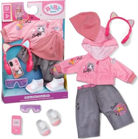 Zapf Baby born Cool Girl Outfit 43cm