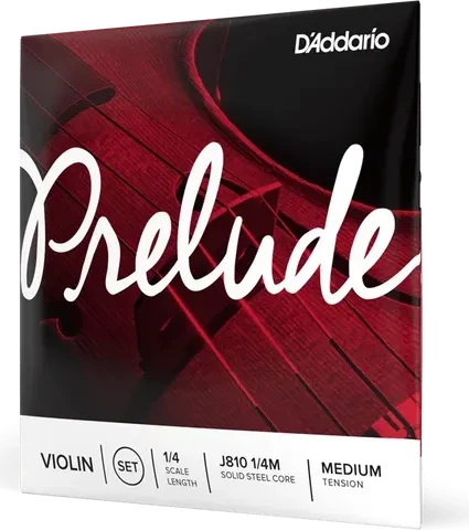 D'Addario Prelude Violin String Set, 1/4 Scale, Medium Tension