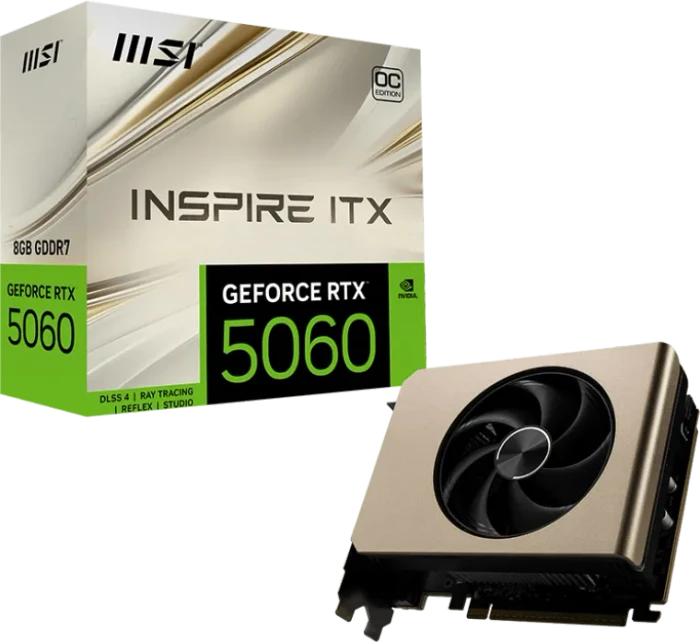 MSI GeForce RTX 5060 8G Inspire ITX OC, G5060-8IIC, 8GB GDDR7, HDMI, 3x DP