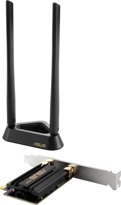 ASUS PCE-AXE59BT, AXE5400, 2.4GHz/5GHz/6GHz WLAN, Bluetooth 5.2 LE, PCIe x1