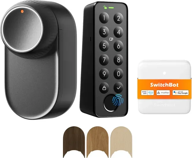 SwitchBot Lock Ultra Touch Combo schwarz inkl. Hub Mini und Keypad Touch, schwarz