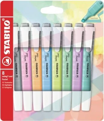STABILO swing cool pastell sortiert, 8er-Set, Metalletui