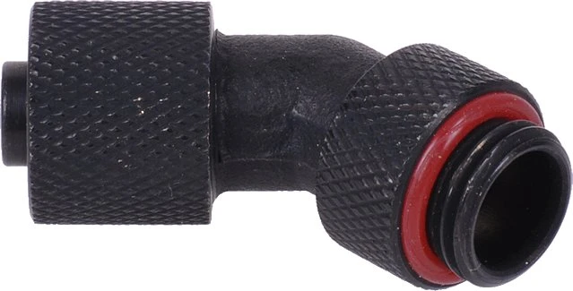 Aquatuning HF Schraubanschluss 45° G1/4" AG auf 11/8 drehbar, schwarz