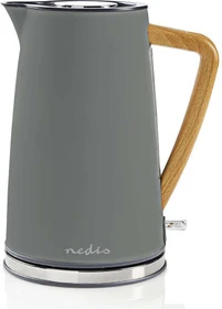 Nedis KAWK510EGY Soft-Touch Wasserkocher mit Holzgriff