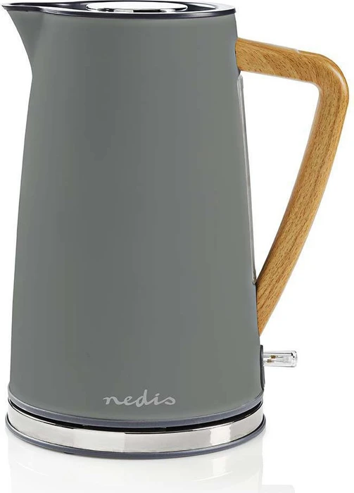 Nedis KAWK510EGY Soft-Touch Wasserkocher mit Holzgriff